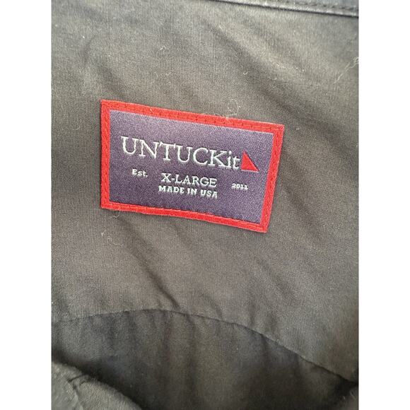 UNTUCKit Black Shirt Mens‎ Size XL 100% Soft Cotton Button Up Long Sleeve - Picture 2 of 6